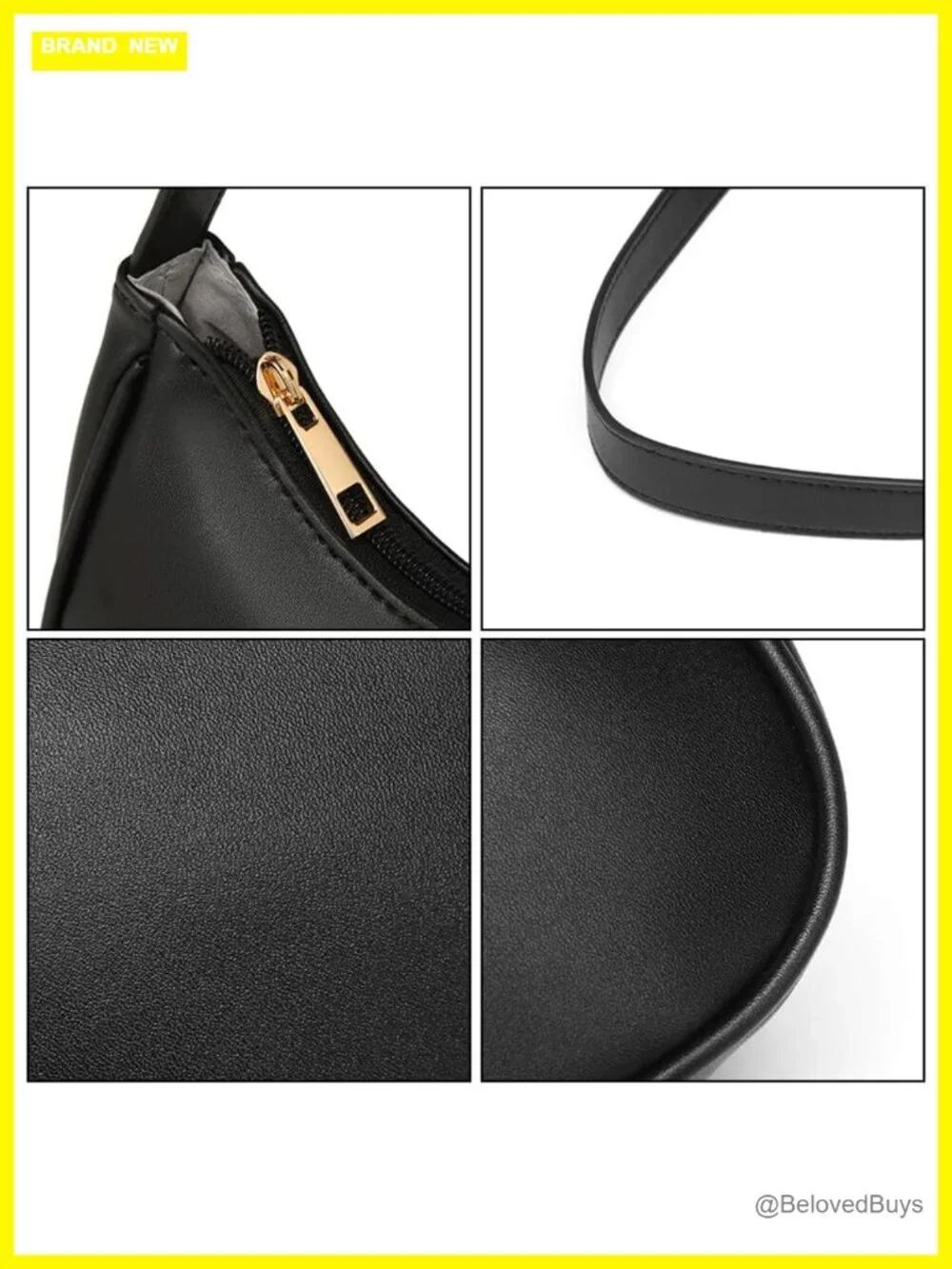 Vegan Leather Hobo Sling Tote Handbag with Zipper Closure